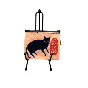 Blue Q Coin Purse Small I'm not Bossy Black Cat Pink Zipper Funny Recycled